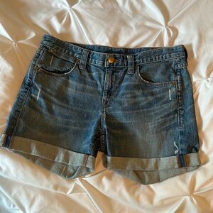 J. Crew distressed cut off rolled denim shorts size 26